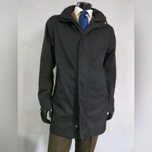 Armani Collezioni Italy "Water Repellent" collection black Trench rain coat 40 R